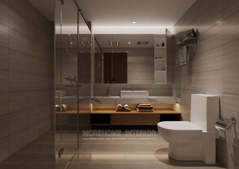 Mẫu nội thất phòng tắm của căn hộ chung cư đẹp và gây ấn tượng.